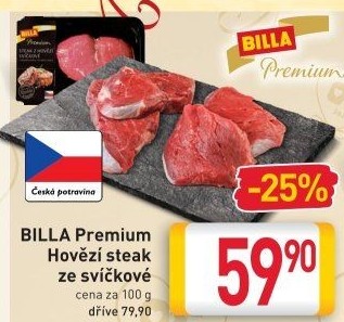 Hovězí steak ze svíčkové Billa Premium