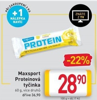 Proteinová tyčinka bez lepku Protein Maxsport