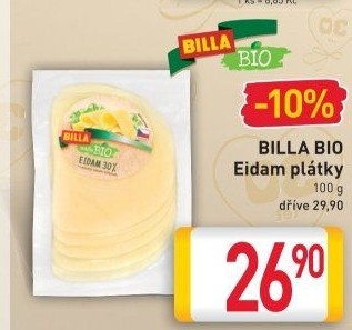 Sýr Eidam 30% Naše Bio Billa
