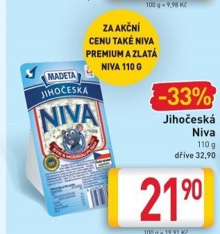 Sýr Niva Jihočeská 50% Madeta