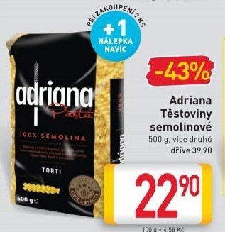 Těstoviny semolinové Adriana