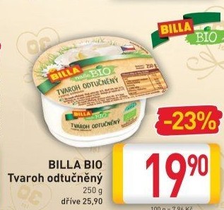 Tvaroh odtučněný Naše Bio Billa