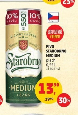 Pivo Starobrno Medium