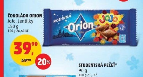 ČOKOLÁDA ORION JoJo, Lentilky