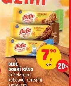 BEBE DOBRÉ RÁNO oříšek-med, kakaové, cereální s mlékem