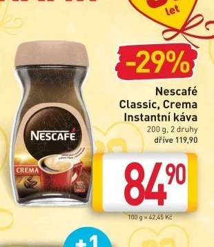 Nescafé Classic, Crema Instantní káva