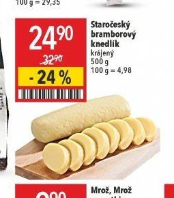 Staročeský bramborový knedlík krájený 500 g