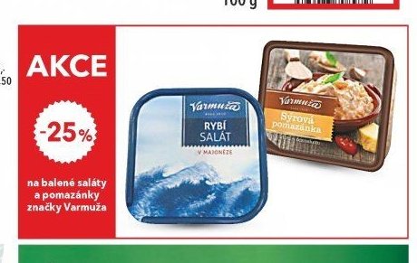 Balené saláty a pomazánky značky Varmuža