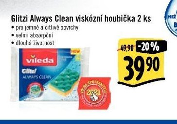 Glitzi Always Clean viskózní houbička 2 ks