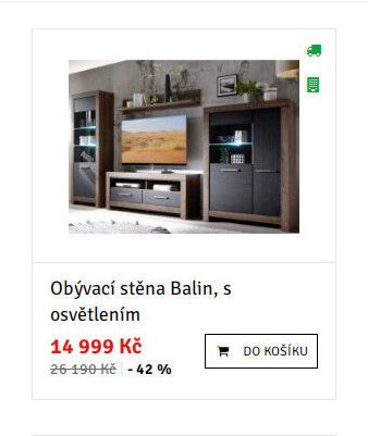 Obývací stěna Balin, s osvětlením - ASKO akcniletaky.com