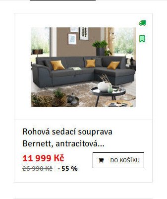Rohová sedací souprava Bernett, antracitová - ASKO akcniletaky.com