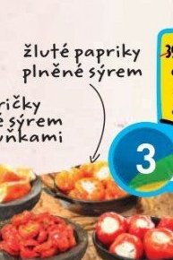 žluté papriky plněné sýrem