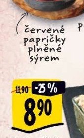 červené papričky plněné sýrem