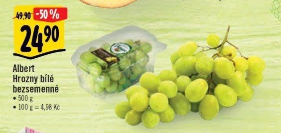Hrozny bílé bezsemenné Albert