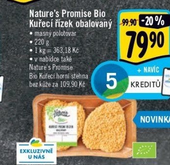 Kuřecí prsní řízek obalovaný bio Nature'