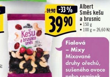 Směs kešu a brusinek Albert