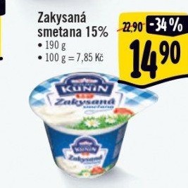 Zakysaná smetana Kunín 15%