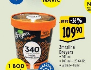 Zmrzlina proteinová v kelímku Breyers Delights
