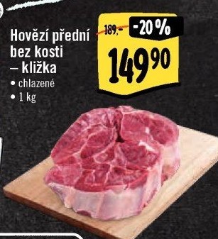 Hovězí přední bez kosti - kližka