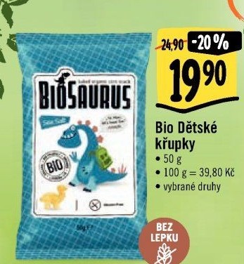 Křupky kukuřičné bez lepku Biosaurus