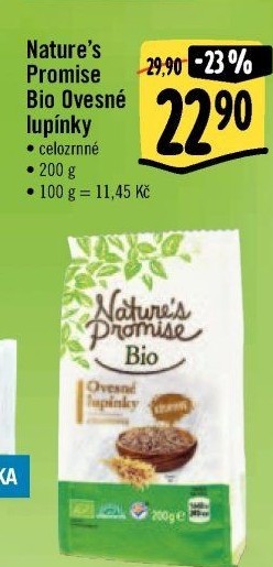 Lupínky ovesné celozrnné bio Nature'