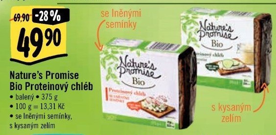Proteinový chléb bio Nature'