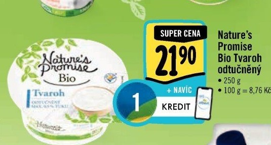 Tvaroh odtučněný bio Nature'