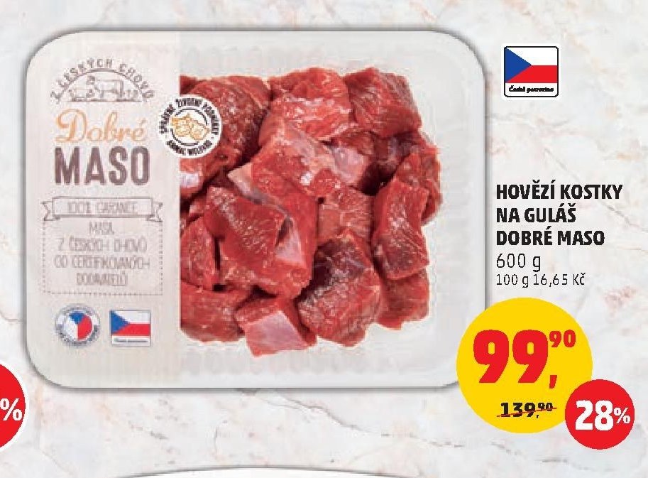 HOVĚZÍ KOSTKY NA GULÁŠ DOBRÉ MASO