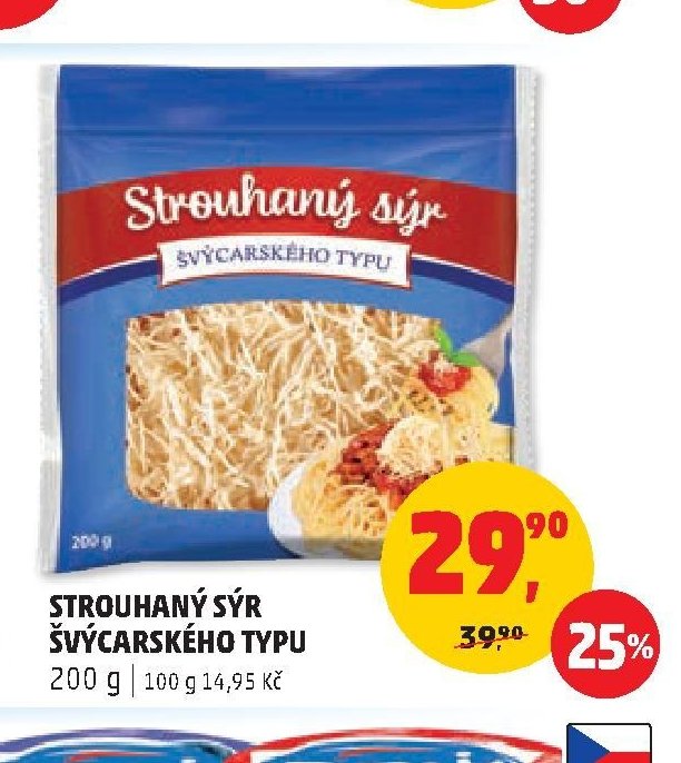 Strouhaný sýr švýcarského typu