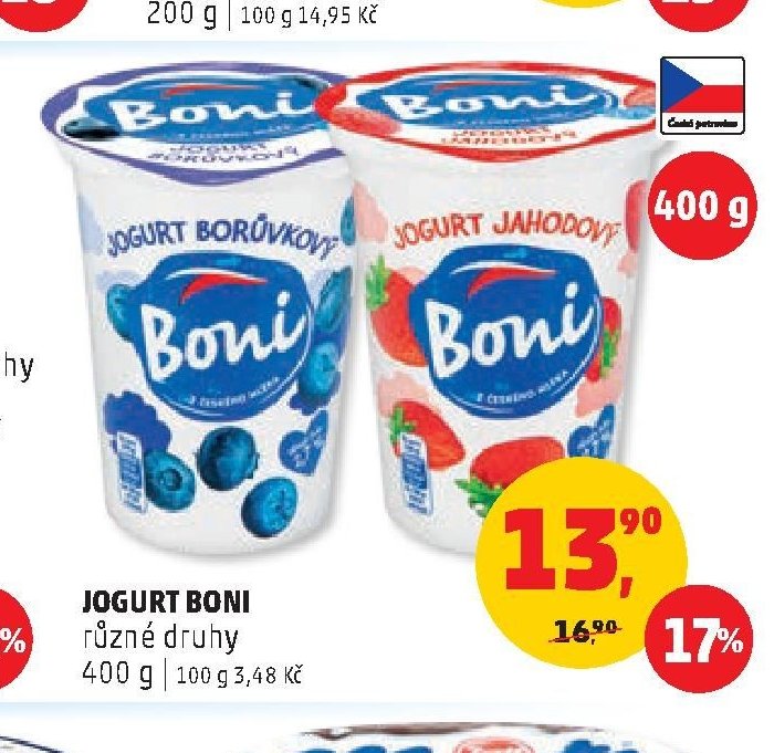 Jogurt Boni borůvkový