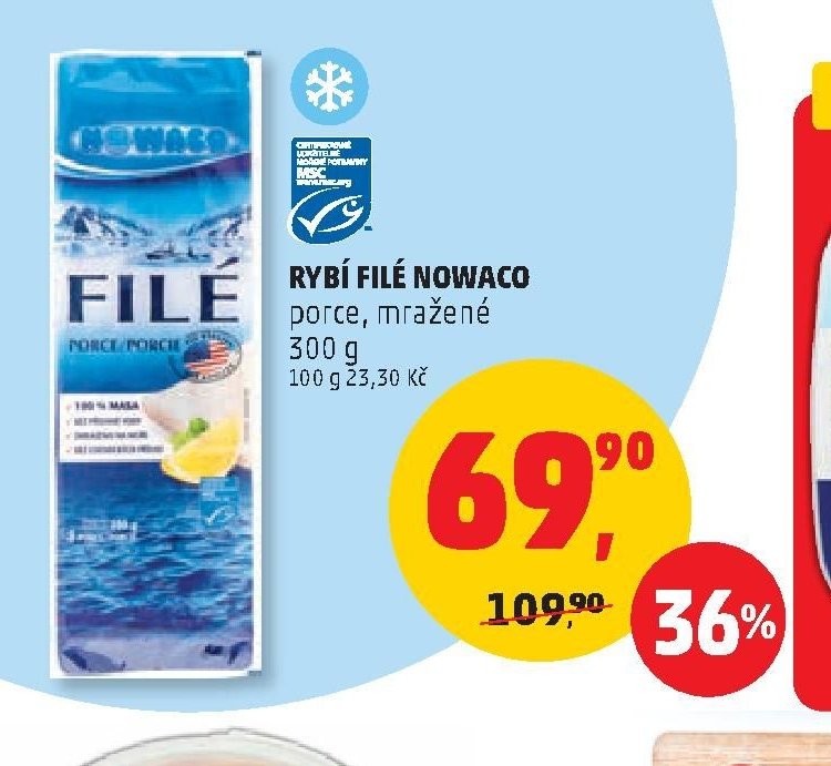RYBÍ FILÉ NOWACO porce, mražené