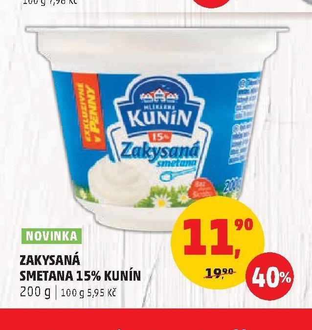 Zakysaná smetana 15% Kunín