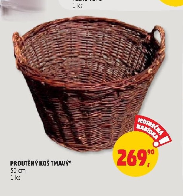 Proutěný koš tmavý*