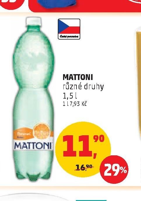 MATTONI různé druhy 1,5 l