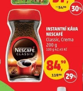 INSTANTNÍ KÁVA NESCAFÉ