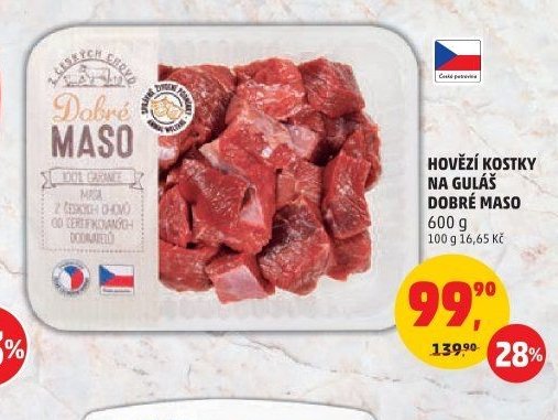 HOVĚZÍ KOSTKY NA GULÁŠ DOBRÉ MASO