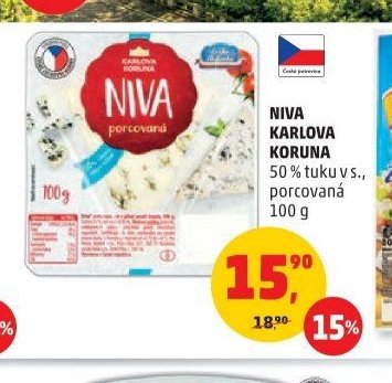 NIVA KARLOVA KORUNA 50 % tuku v s., porcovaná
