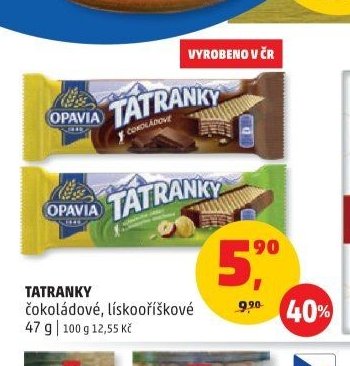 TATRANKY čokoládové, lískooříškové