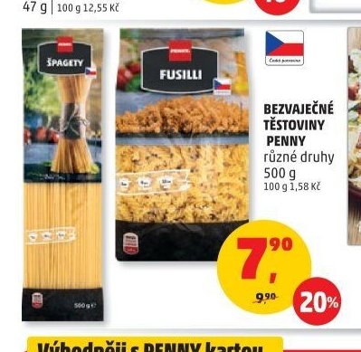 BEZVAJEČNÉ TĚSTOVINY PENNY