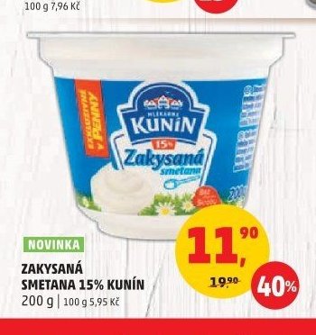 Zakysaná smetana 15% Kunín