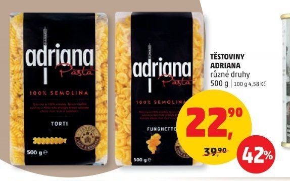 TĚSTOVINY ADRIANA různé druhy 500 g