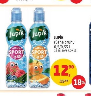 JUPÍK různé druhy 0,5/0,33 l