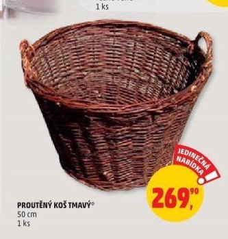 PROUTĚNÝ KOŠ TMAVÝ 50 cm