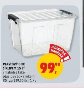 Plastový box s klipem 15 l