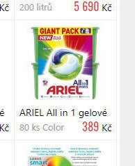 ARIEL All in 1 gelové 80 ks Color