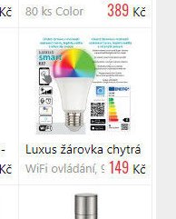 Luxus žárovka chytrá WiFi ovládání