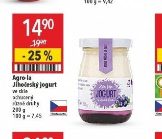 Agro-la Jihočeský jogurt ve skle