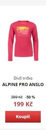 Dívčí tričko ALPINE PRO ANSLO