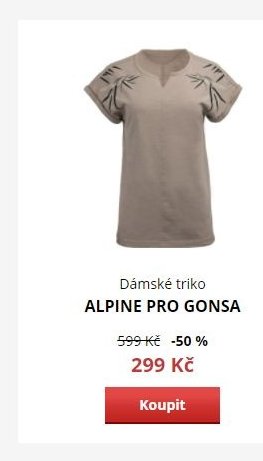 Dámské triko ALPINE PRO GONSA
