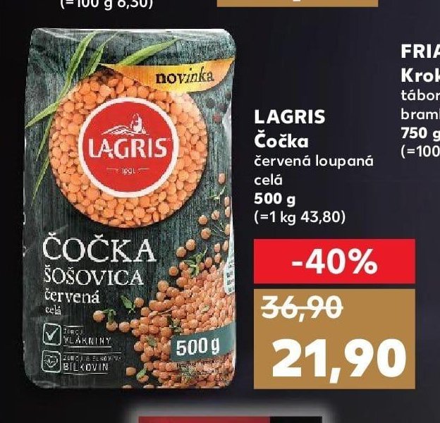 LAGRIS Čočka červená loupaná celá